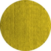 Tvrtka alt strojno pere okrugle apstraktne žute moderne unutarnje prostirke, okrugle 7 inča