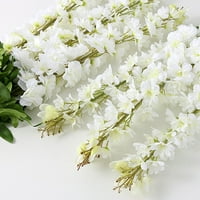 Umjetni cvijet Anvaziz prirodni dekor kuće lagana grana list lažni cvijet delphinium za vjenčanje Bijela Jedna
