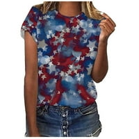 Majica američke zastave za žene Patriotska košulja USA zastave Starse Stripes Print 4. srpnja Tee Top Top Nezavisnost