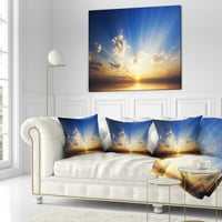 Dizajnerski zalazak sunca u oceanu, Panorama plavog neba-jastuk na morskoj obali-16.16