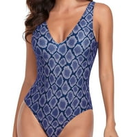 Caveitl kupaći kostim žene, ženski modni tiskani udobni labavi kupaći kostim gornji bluza casual v-izrez atraktivna