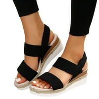 Sandale žene minimalističke klinaste tkanine Slingback odmor ljeto Open nožni prst cipele za žene crne veličine