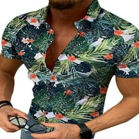 & Muške havajske majice kratkih rukava ljetne majice za plažu s cvjetnim printom majice za odmor bluza