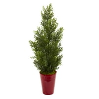 Gotovo prirodno 27 Mini Cedar Pine Umjetno stablo u ukrasnom sadnicu, zeleno