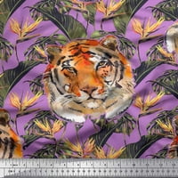 Pamučna Pačja Tkanina s otiskom tropskog lišća i tigrastog lica u džungli širokog dvorišta