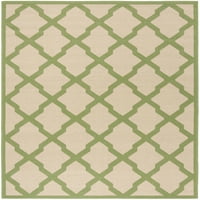 Geometrijski tepih od zelene, kremaste masline, 5'1 7'6