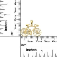 14K zlatni privjesak za bicikl s 18 '' lanac