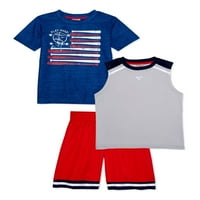 Cheetah Boys Americana majica, tenk i kratke hlače, 3-komad aktivni set, veličine 4-18