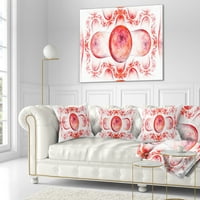Designatirt crveni egzotični uzorak na bijelom - apstraktni jastuk za bacanje - 18x18