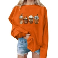 Ženske casual modne dukserice s printom za Noć vještica s dugim rukavima s okruglim vratom pulover top