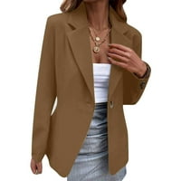 Ženski sako modni jednobojni sako s ovratnikom s dugim rukavima poslovni casual sako kaput kardigani vrhovi