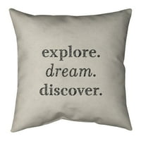 Artverse Quotes Rukom napisani Istraživanje Dream Discore Cition Podne jastuk - Standardni preveliki