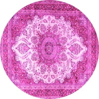 Tradicionalni perzijski tepisi za unutarnje prostore okruglog oblika ružičaste boje, promjera 5 inča