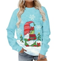 Ružni Božićni džemper za žene smiješna slatka majica s grafičkim printom preveliki pulover dukserica s printom