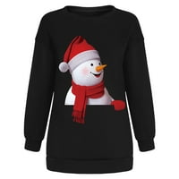 Ženska Božićna majica s kapuljačom, ženski modni ležerni džemper s božićnim printom, labavi sportski gornji dio,