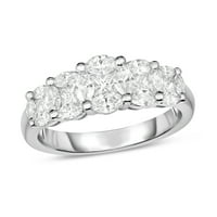 Zaručnički prsten s kompozitnim dijamantom izrezanim markizom i princezom s pet kamena od bijelog zlata od 14