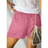 > Ženske kratke hlače za ljeto, ženske plus veličine, udobne, Ležerne, vezice, elastični pojas, džepovi, široke
