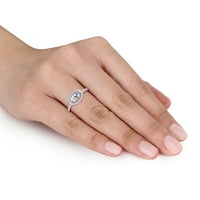 Miabella ženska karat ovalna reza T.G.W. Citrine Carat T.W. Dijamantni 10KT bijeli zlatni halo prsten