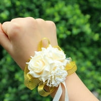 Naturegr pjenaste ruže cvjetovi mladenka mladenka za ručni zglob korzet za svadbeni vrpca narukvica