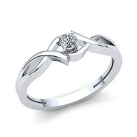 Pravi dijamant okruglog reza od 0,33 karata, Ženski vjenčani vjenčani prsten od 10 karatnog ružičastog, bijelog