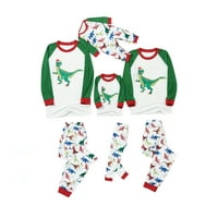 Identični obiteljski pidžama Setovi božićne pidžame s printom slova, majica dugih rukava i donje rublje za slobodno
