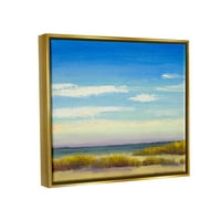 Obalna plaža svijetlo plavo nebo Obalno slikarstvo u metalnom zlatnom okviru umjetnički tisak zidna umjetnost