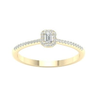 10K smaragdni i dijamantni zaručnički prsten od smaragda u 10k žutom zlatu