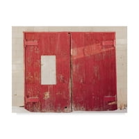 Zaštitni znak crveno na bijelim vratima ulje na platnu, autor