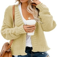 Pleteni džemper s otvorenim prednjim dijelom ženski kardigan gornja odjeća sa šalom oko vrata ugodni džemperi