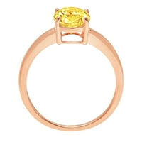 Prsten od ružičastog zlata od 14 karata s imitacijom žutog dijamanta ovalnog reza od 2 karata od $ 4.25