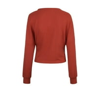 Džemperi za žene, Novi jednobojni džemperi s izrezom u obliku slova u i dugim rukavima, ležerni pleteni debeli