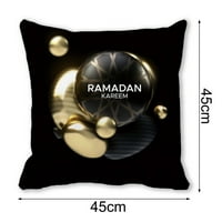 Zruodwans crni ramazan jastuk jastuka pokriva mjesečeve zvijezde skriveni patentni zatvarač blistajući tupi kontrastni
