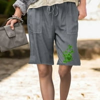 Ženske Ležerne kratke hlače s šifriranim cvjetnim printom, labavo pristajanje u struku, veliki džep