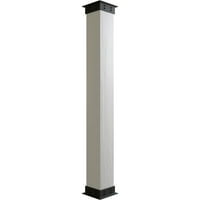 Stolarija od 8 5 'do 5' od neobrađenog cedra od cedra-ne sužavajući se kvadratni omotač stupa s željeznim kapitelom