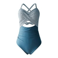 Ženski kupaći kostim izrezao je kupaći kostim s pojasom s visokim strukom prednjim čipkastim kupaćim kostima