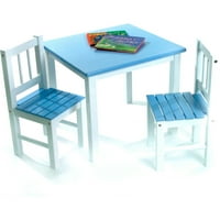 Dječji stol i stolice od 3 komada, plava i bijela