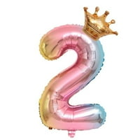 Kruna broj aluminijske folije baloni, digitalni baloni gradijentna boja, brojevi balonski rođendanski dekor, ukrasi