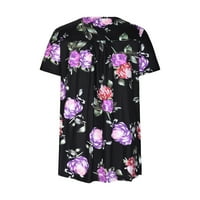 Rasprodaja ženskih majica s kratkim rukavima u obliku majice s kratkim rukavima u obliku bluze u ljubičastoj boji