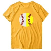 Ženska tunika kratkih rukava Majice Casual Baseball print Kratki rukavi Okrugli vrat široka majica majice bluza