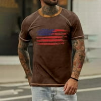 Muška ljetna majica od raglana, Vintage majica kratkih rukava s okruglim vratom, američka zastava, domoljubni