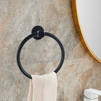 Mat crni prsten za ručnike za kupaonicu, kuhinju, držač ručnika za kupanje, Vješalice, zidni nosač, teški nehrđajući