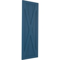 Ekena Millwork 15 W 58 H TRUE FIT PVC Single X-Board Farmhouse Fix FIX FIKSE BOUNT TREBINE, SOJOURN BLUE