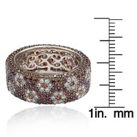 Prsten s trostrukom prijetnjom od srebra s kubičnim cirkonijem