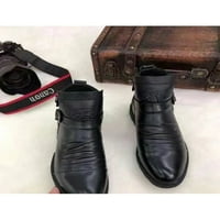 Muške čizme s patentnim zatvaračem, udobne čizme za gležnjeve, neklizajuće Ležerne kožne cipele, Muški remen s