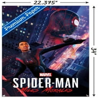 Spider-Man: miles Morales-pozirajući zidni poster s gumbima, 22.375 34