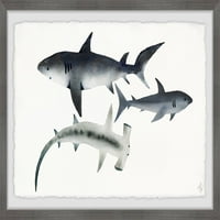 Uokvirena zidna umjetnost Sivi morski psi Marmont Hill