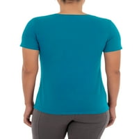 Ženska majica s izrezom i kratkim rukavima u obliku slova 2, 2 pakiranja, veličine