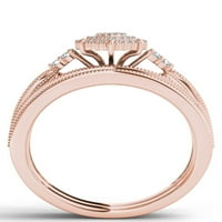 12-karatni carski dijamant 14-karatni ružičasti zlatni set za vjenčanje u vintage stilu