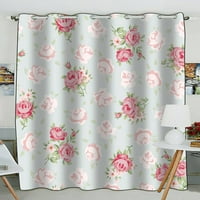 Vintage otrcani Šik cvjetni uzorak s ružičastim zatamnjenim prozorskim zavjesama, draperije u jednom komadu