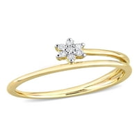 Miabella ženski dijamantni naglasak žuti rodij pozvani sterling srebro uvijen Otvoreni obećanje prsten
